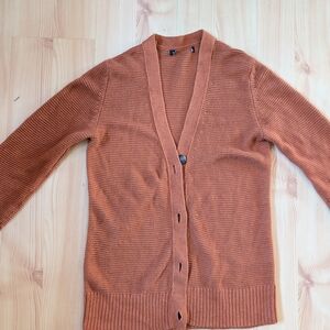 Rust Orange/Brown 100% Linen Cardigan XS-S